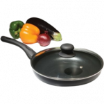 Легка сковорода з антипригарним покриттям Marble і кришкою Tiross діаметром 20 см