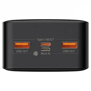 Павербанк Baseus Bipow Digital Display 30000 mAh 20W 3A 2USB/1Type-C. QC. Магазин Yomo