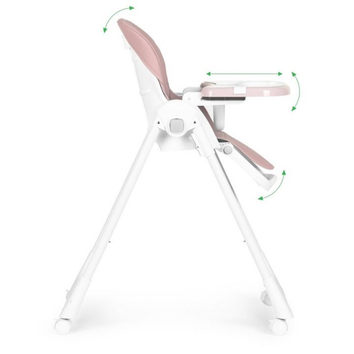 Стільчик для годування ECOTOYS HA-013 , рожевий -регулюється по висоті, екошкіра, подвійні лямки - Зображення 2