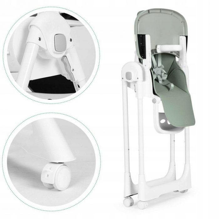 Стільчик для годування ECOTOYS HA-013  зелене -регулюється по висоті, екошкіра, подвійні лямки - Зображення 5