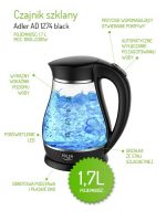Чайник Adler AD 1274 1.7L black: Сучасний дизайн та насичений смак у великому чайнику - Зображення 6
