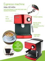 Кавоварка компресійна Adler AD 4404 red 15 Bar - Зображення 3