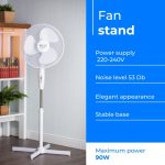 Вентилятор підлоговий Adler AD 7305 40см на підставці 45Вт (90Вт) 53дБ