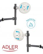 Вентилятор Adler AD 7317 із кліпсою затискачем та підставкою 15W (30W) 46дБ 7м³/хв