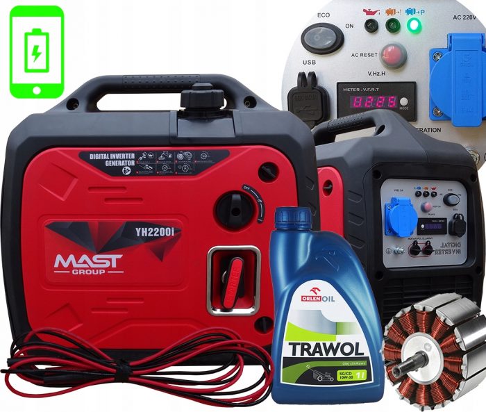 AGREGAT-PRADOTWORCZY-INWERTEROWY-GENERATOR-METCOR Інверторний Генератор MAST GROUP YH2200i - Компактний і Ефективний Джерело Енергії - Зображення 5