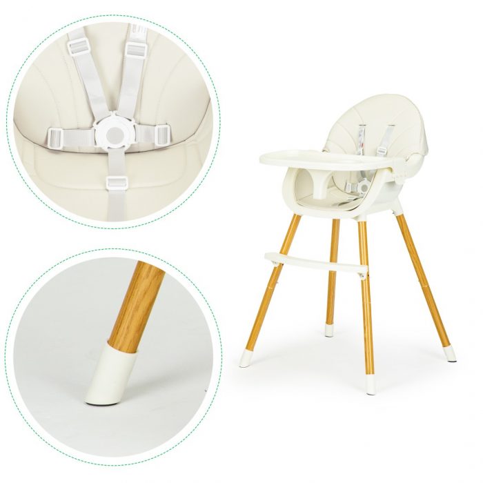 Стільчик для годування ECOTOYS 2в1 HA-004 бежевий Комфорт і універсальність для щасливих моментів з малюком - Зображення 5