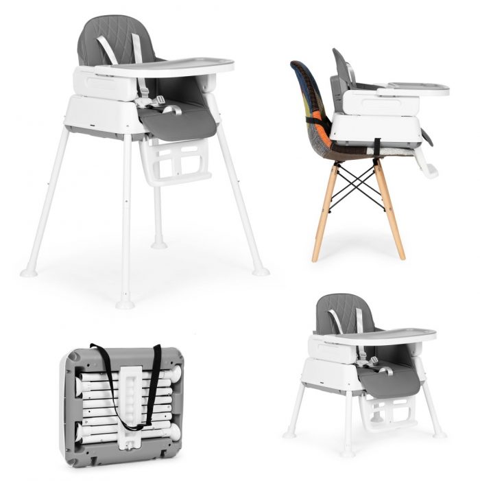 ecotoys-ha-009-gray-detska-jidelni-zidlicka-seda-8 Складний дитячий стільчик для годування ECOTOYS 3 в 1 HA-009 сірий Зручність, функціональність і стиль для вашого малюка - Зображення 1