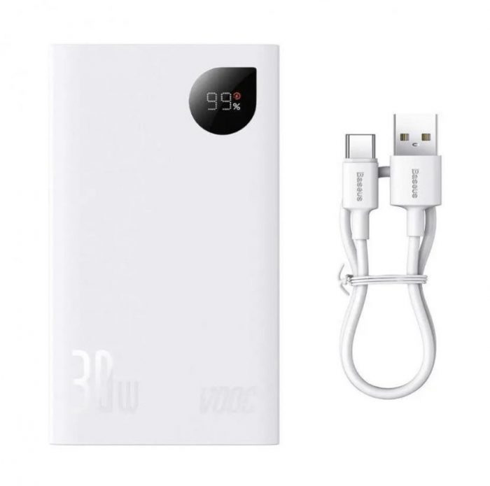 i57879647-4e7a2568d881e633f3f74ac8114f0e97 Батарея Універсальна Baseus Adaman 2 20000 mAh 30W White PPAD050002 - Потужний Джерело Енергії - Зображення 1