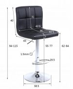 Барне Крісло VELACO 115 cm RAFA03-BL-BL - Елегантне та Комфортне для Бару - Зображення 8
