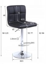 Барне Крісло VELACO 115 cm RAFA01-BL-CH - Комфорт і Стиль для Вашого Бару - Зображення 9