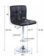 Барне Крісло VELACO 115 cm RAFA02-BL-BL - Комфортне та Стильне для Бару або Кухні - Зображення 7