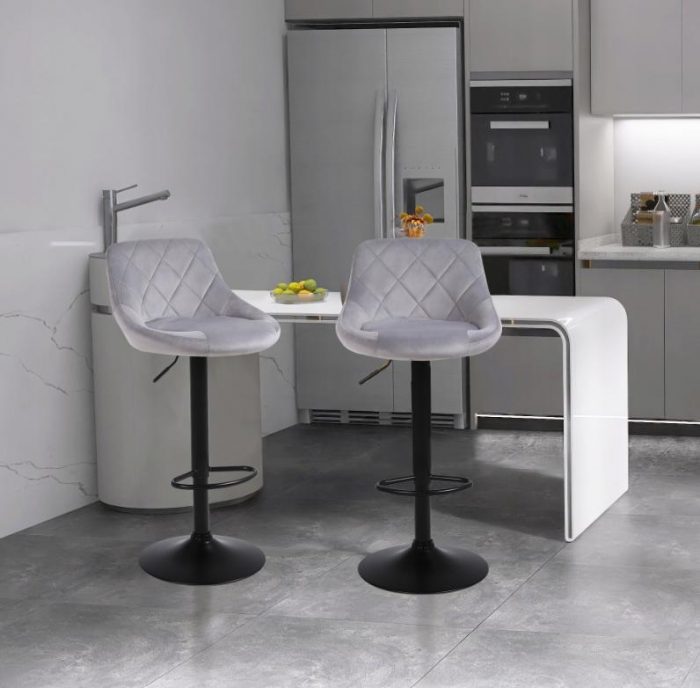 Барне Крісло VELACO 106 cm XENA01-GR-BL - Стильний Вибір для Вашого Бару - Зображення 2