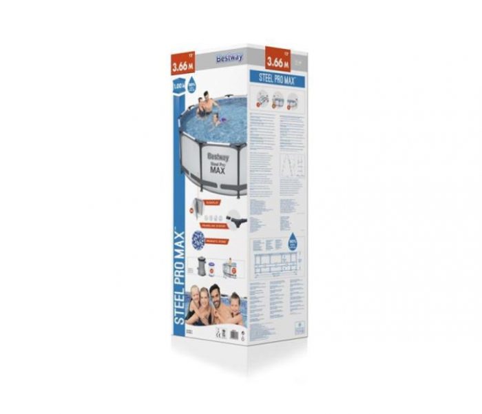 Басейн Каркасний Bestway Steel Pro Max 366x100 см з Фільтром і Драбиною 56418 - Літній Відпочинок для Сім'ї - Зображення 4