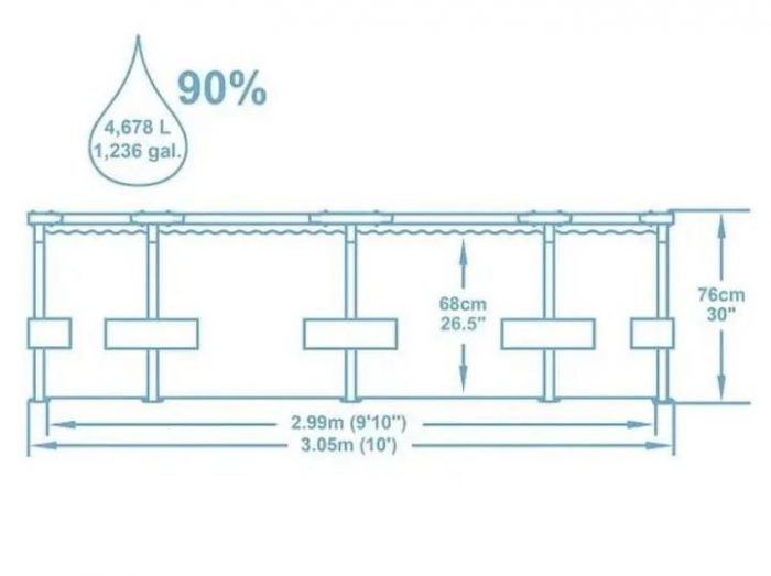 Каркасний Басейн Bestway Steel Pro 305х76 см 56677 - Відмінний Вибір для Літнього Відпочинку - Зображення 5