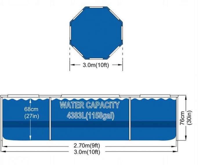 Басейн Каркасний AVENLI PRAIA 300x76 см з Насосом - Комфортне Купання у Вашому Саду - Зображення 3