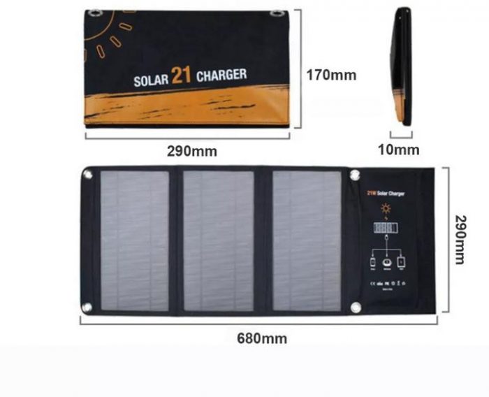 Портативна Сонячна Панель 21 Вт з USB - Екологічне Живлення - Зображення 3