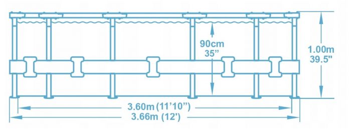 Каркасний Басейн BESTWAY 56418 Steel PRO-MAX 366x100 см - Стійкий і Зручний для Розваг - Зображення 4