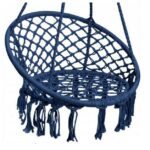 Плетена Садова Гойдалка Підвісна FUNFIT Синя - Стильний Відпочинок на Свіжому Повітрі - Зображення 4
