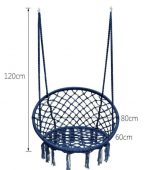 Плетена Садова Гойдалка Підвісна FUNFIT Синя - Стильний Відпочинок на Свіжому Повітрі - Зображення 7