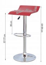Барний Стілець Escal Червоний 707R - Стильний і Комфортний для Вашого Бару - Зображення 6