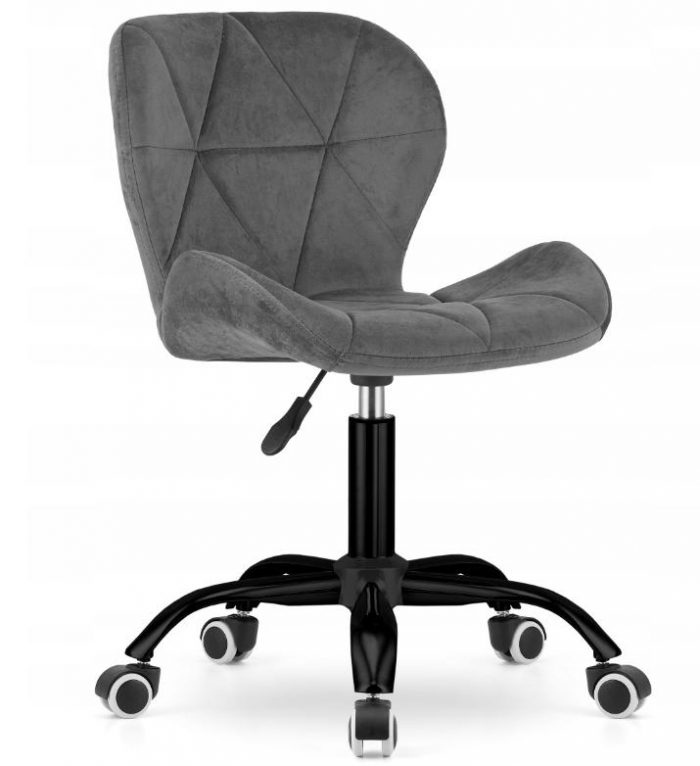 Офісне Крісло Muf-Art DARK - Сірий Оксамит на Чорній Ніжці - Стиль і Комфорт - Зображення 3