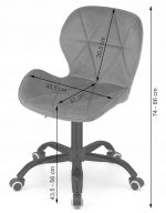 Офісне Крісло Muf-Art DARK - Сірий Оксамит на Чорній Ніжці - Стиль і Комфорт - Зображення 2