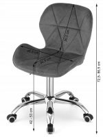 Офісне Крісло MemFlow K9, Сірий Оксамит - Елегантність і Зручність - Зображення 3