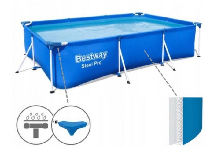 Каркасний Прямокутний Басейн BESTWAY 300x201 см 19 в 1 - Літній Відпочинок для Всієї Родини - Зображення 3