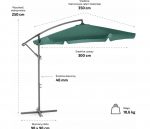 Велика Складна Садова Парасолька CLASSIC UV50 OUTTEC - Захисна парасолька з ультрафіолетовим захистом для саду - Зображення 3