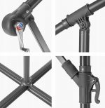 Велика Складна Садова Парасолька CLASSIC UV50 OUTTEC - Захисна парасолька з ультрафіолетовим захистом для саду - Зображення 5