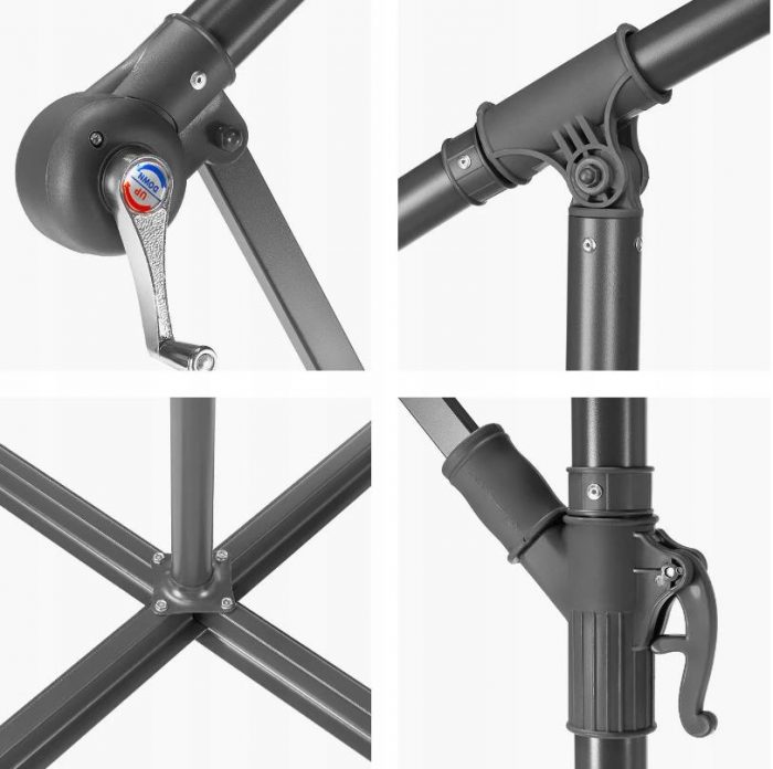 Велика Складна Садова Парасолька CLASSIC UV50 OUTTEC О-66277 - Захист від Сонця та Дощу - Зображення 5