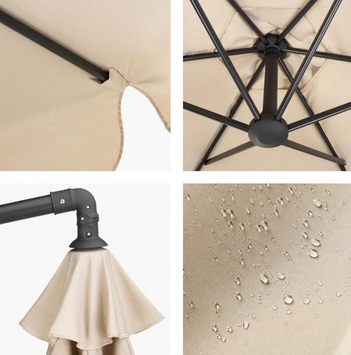 Велика Складна Садова Парасолька CLASSIC UV50 OUTTEC О-66278 - Захист Від Сонця та Дощу - Зображення 4