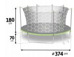 Батут Neo-Sport з Сіткою 374 см FT 12 NS-12W231 - Активний Відпочинок для Родини - Зображення 4