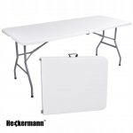 Стіл Складаний Переносний Heckermann 180x74x74 White - Ідеальний для Пікніка та Подій