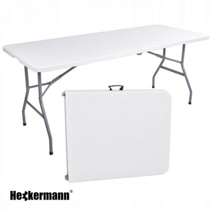 Стіл Складаний Переносний Heckermann 180x74x74 White - Ідеальний для Пікніка та Подій