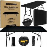 Стіл Складний Переносний Heckermann 180х74х74 Black - Зручність для Пікніка або Подій