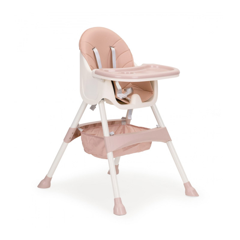 Стільчик для годування 2 в 1 з 5-точковими ременями ECOTOYS HC-823 рожевий-зручність і безпека для малюка - Зображення 2