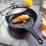 Сковорідка Tiross TS 1237 з кришкою 24 см з литого алюмінію та антипригарним мармуровим покриттям