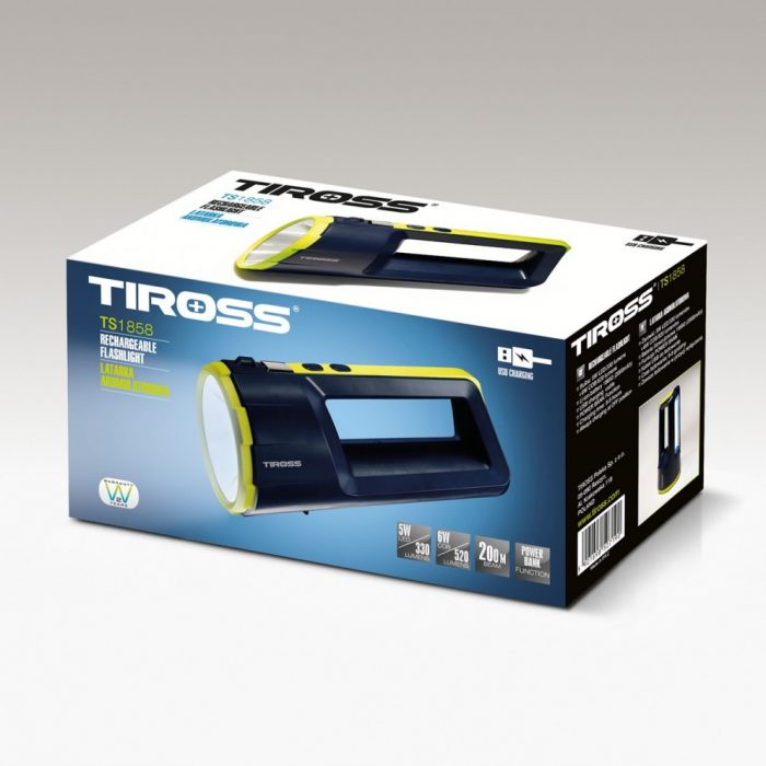 Ліхтарик LED акумуляторний Tiross TS-1858 6W 520 lm з додатковою лампочкою - Зображення 2