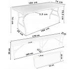 Розкладний стіл туристичний коричневий / ротанг Комфорт і стиль для вашого відпочинку - Зображення 4