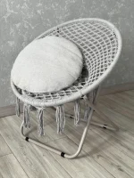 Розкладне крісло-гамак гніздо лелеки з подушкою сіре Ідеальний вибір для відпочинку на природі та вдома - Зображення 2