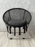 Розкладне крісло-гамак гніздо лелеки з подушкою графітове Комфорт і стиль для вашого відпочинку - Зображення 2