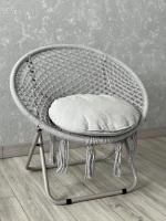 Розкладне крісло-гамак гніздо лелеки з подушкою сіре Ідеальний вибір для відпочинку на природі та вдома - Зображення 4