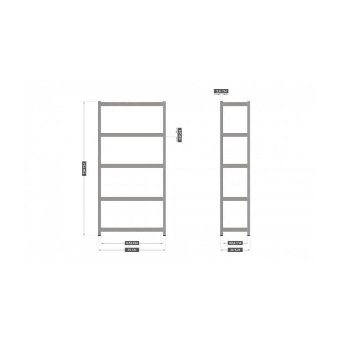 Металевий складський стелаж Gregman Tower 10 150х75х30см - Зображення 7