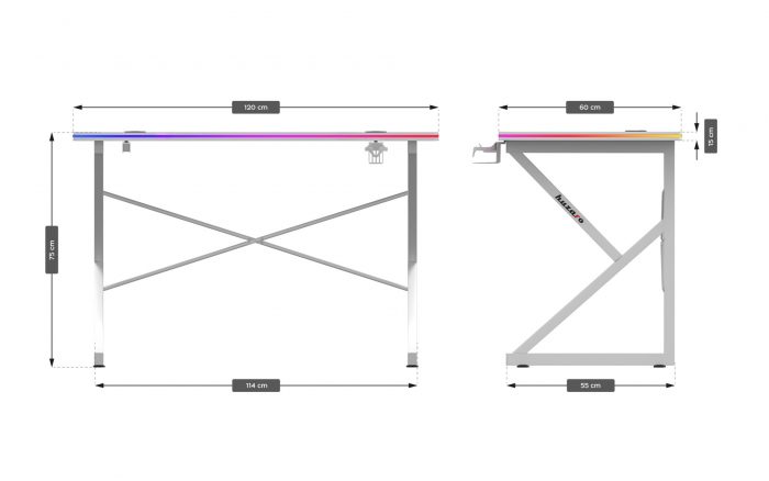 Ігровий стіл Huzaro Hero 1.7 RGB White Зручність та технології - Зображення 9
