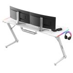 Ігровий стіл Huzaro Hero 4.8 White RGB Сучасний дизайн та яскраві акценти - Зображення 4