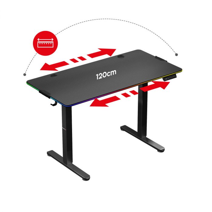 Геймерський електричний стіл Huzaro Hero 8.2 RGB Інноваційний комфорт та стиль - Зображення 5