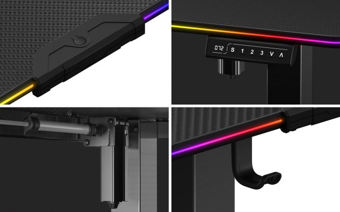 Геймерський електричний стіл Huzaro Hero 8.2 RGB Інноваційний комфорт та стиль - Зображення 6