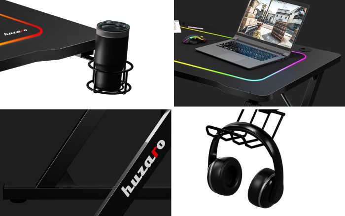 Ігровий стіл Huzaro Hero 1.8 Black Поєднання елегантності та ергономіки для ідеального геймінгу - Зображення 6