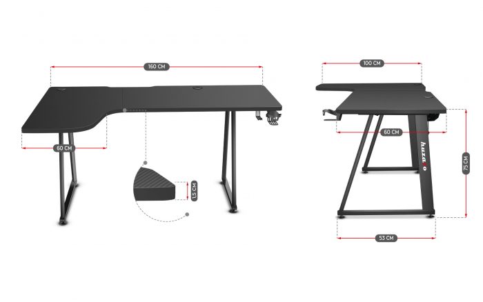 Ігровий стіл Huzaro Hero 7.7 Новий рівень комфорту та стилю для ваших геймерських сесій - Зображення 8